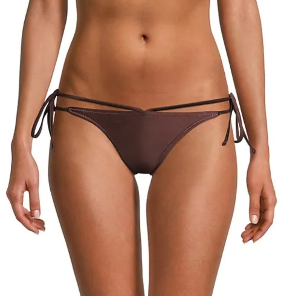 NWOT Frankie’s Bikinis Halo Satin String Bikini Bottoms